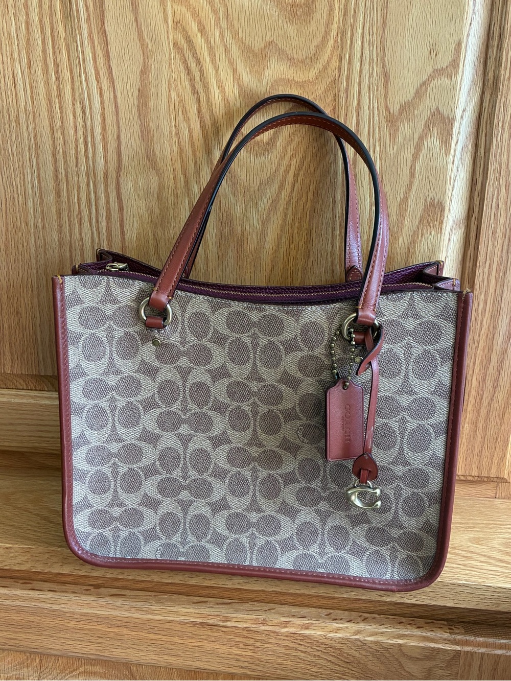 Coach Tyler Carryall Tote Brown Signature Design No Long Strap